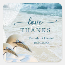 Gannets Elegant Beach Wedding Danke Sticker