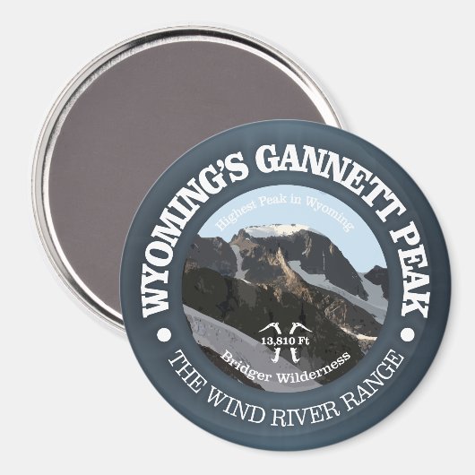 Gannett Peak Magnet (Vorderseite/Rückseite)