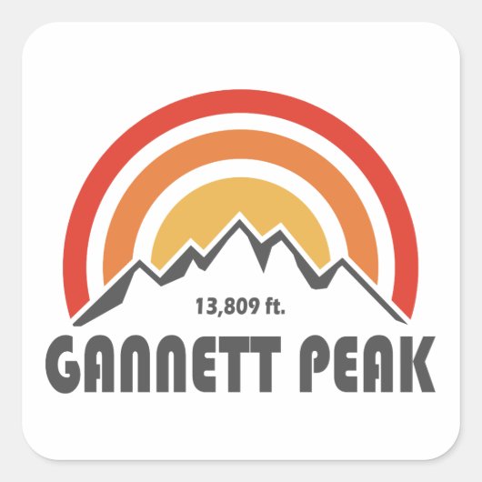 Gannett Peak Quadratischer Aufkleber (Vorderseite)