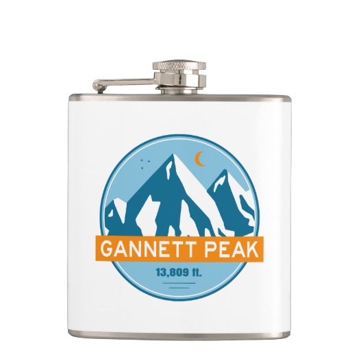 Gannett Peak Wyoming Stars Moon Flachmann (Vorderseite)