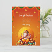 Ganpati darshan einladen Karte Ganesh poja einlade (Stehend Vorderseite)