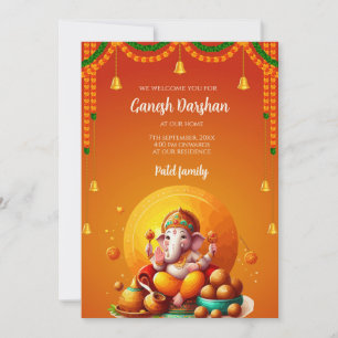 Ganpati Darshan Einladungskarte Ganesh Puja Einlad Einladung