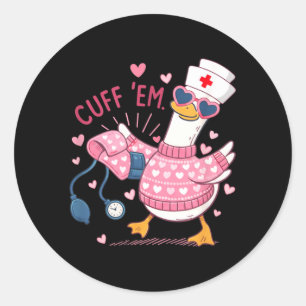 Gans-Arzt Valentinstag Lustig Alberne Gans Er Runder Aufkleber