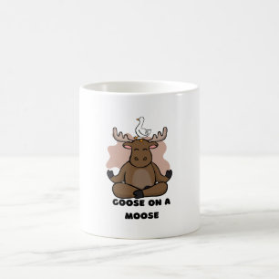 Gans auf einem Elch Tier Lustig Kaffeetasse