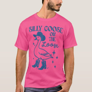 Gans auf freier Cowgirl Vintage Cowboy alberne Män T-Shirt