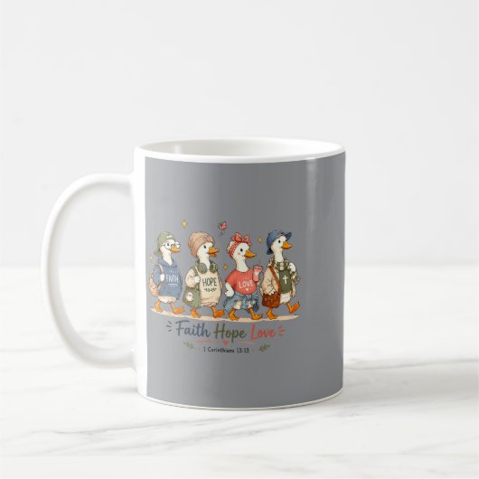 Gans Christlicher Glaube Hoffnung Liebe Bibelvers Kaffeetasse (Links)