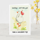 Gans-"gute Reise-" Gruß-Karte Karte (Gelbe Blume)