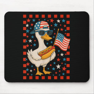 Gans hält lustige 4. Juli Hot Dog Shirts Tee Mousepad