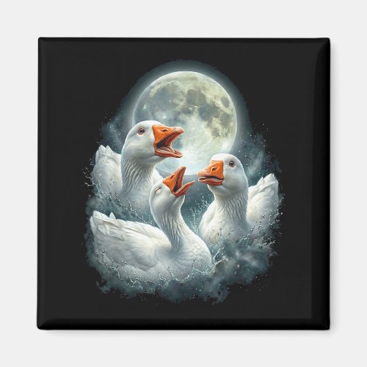 Gans heult Mond Design lustiges Tier Gans Meme Magnet (Vorne)