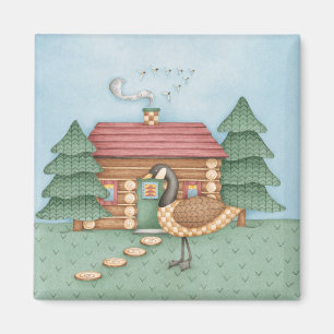 Gans in der Hütte Magnet