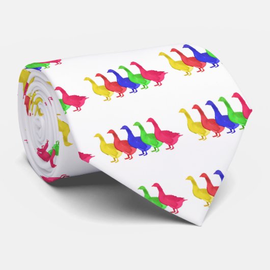 Gans in fünf Farben Krawatte (Gerollt)