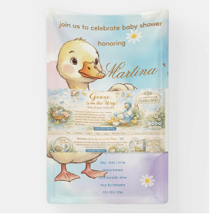 Gans ist auf dem Weg Baby Shower Vintage-Einladung Banner