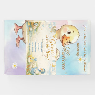 Gans ist auf dem Weg Baby Shower Vintage-Einladung Banner
