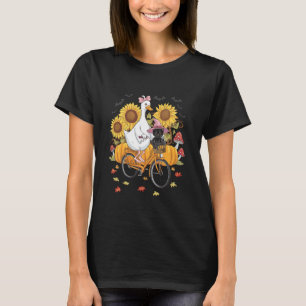 Gans Katze Kürbis Fahrrad Halloween Herbst T-Shirt