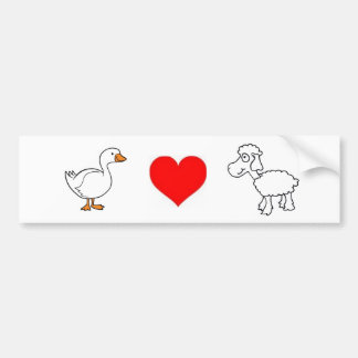 Gans. Liebe. Schafe Autoaufkleber