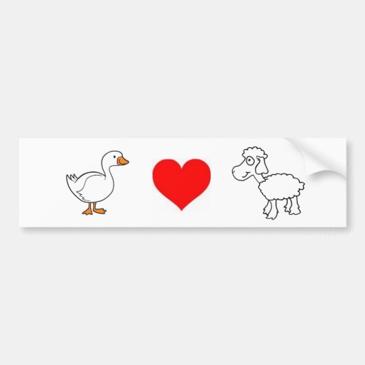 Gans. Liebe. Schafe Autoaufkleber (Vorne)