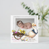 Gans mit Ei-Foto-Geburts-Mitteilung Einladung (Stehend Vorderseite)