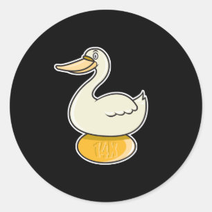 Gans mit goldenem Ei Runder Aufkleber
