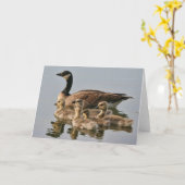 Gans mit Küken-Gruß-Karte Karte (Gelbe Blume)