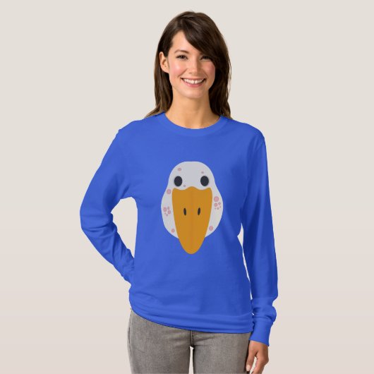 Gans Mit Pickeln Langarm T-Shirt (Vorne ganz)