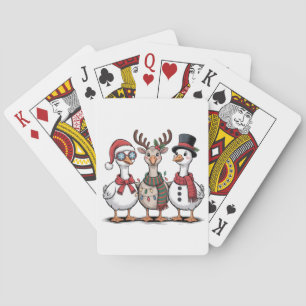Gans mit Weihnachtsmannmütze Weihnachtsgans Liebha Spielkarten