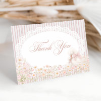 Gans Rosa Mädchen Florales Babyshower Dankeschön K