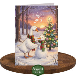 Gans & Schneemann Zeichnung Weihnachten Ich vermis Karte