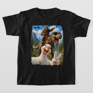Gans Selfie Bigfoot T Rex UFO Lustige Geschenke Mä T-Shirt