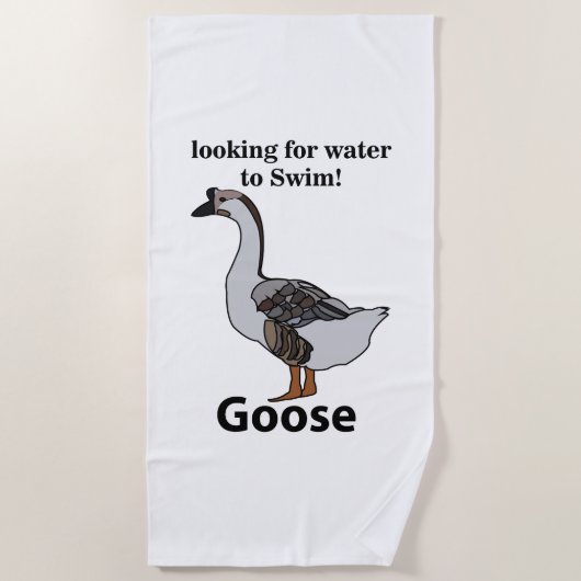 Gans sucht nach Wasser für schwimmende afrikanisch Strandtuch (Vorderseite)