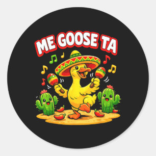 Gans Ta Lustige Gans Wortspiel Fiesta Humor Cinco  Runder Aufkleber