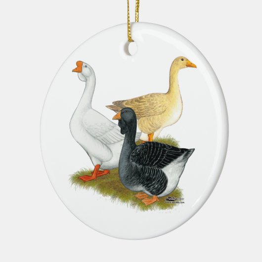 Gans-Trio Keramik Ornament (Links)