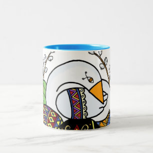 Gans-und Pysanky Ukrainer-Osterei-Volkskunst, Zweifarbige Tasse