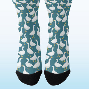 Gans Vogel Muster Türkisgrün Socken