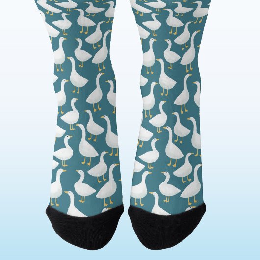 Gans Vogel Muster Türkisgrün Socken