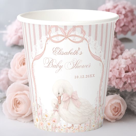 Gans Wildblumen-Spitze Baby Shower Pappbecher