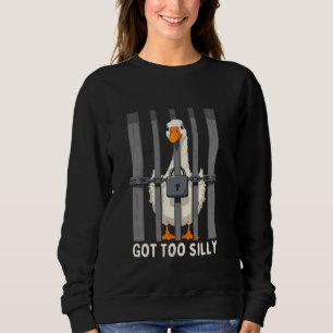 Gans wurde zu albern Lustige alberne Gans Meme Män Sweatshirt