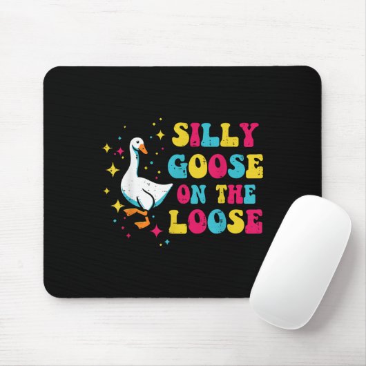 Gänse Albern auf der Loose Groovy Retro Tier Fraue Mousepad (Mit Mouse)