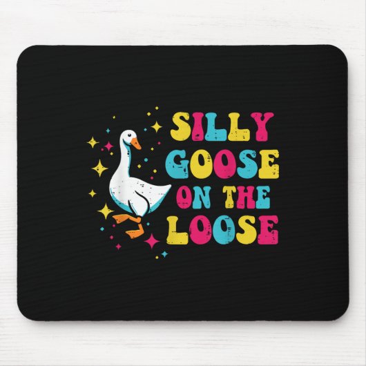 Gänse Albern auf der Loose Groovy Retro Tier Fraue Mousepad (Vorne)