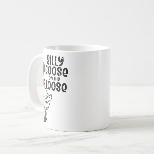 Gänse Albern auf Loose Cowboy Funny Animal Men W Kaffeetasse (Vorderseite Links)
