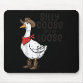 Gänse Albern auf Loose Cowboy Funny Animal Men W Mousepad (Vorne)