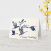 Gänse am Geburtstag der Wolken Karte (Gelbe Blume)