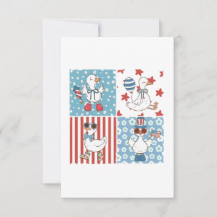 Gänse American USA Flag Gedenktag 4. Juli Dankeskarte