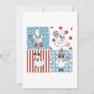 Gänse American USA Flag Gedenktag 4. Juli Einladung