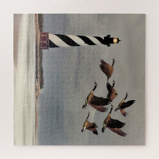 GÄNSE AN KAP HATTERAS LEUCHTTURM PUZZLE (Horizontal)