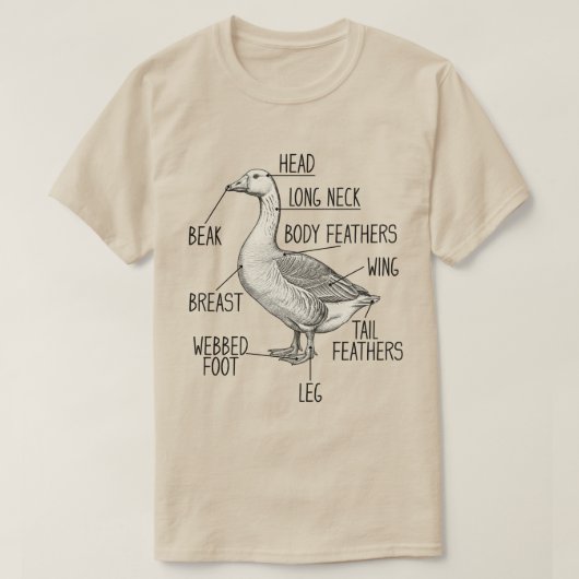 Gänse-Anatomie-Diagramm T-Shirt (Design vorne)