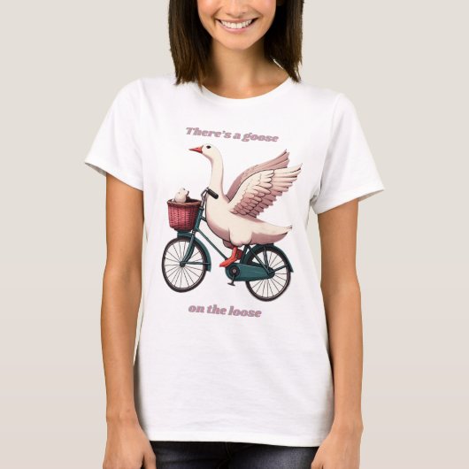 Gänse auf dem Loose Rad, Damen T - Shirt (Vorderseite)