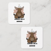 Gänse auf einem Elch Quadratische Visitenkarte (Vorne/Hinten)