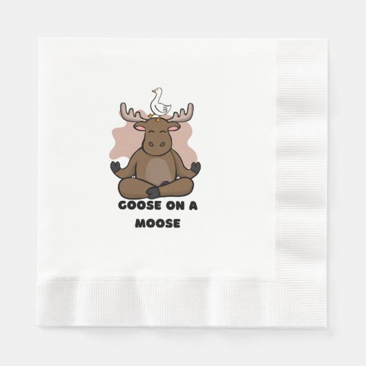 Gänse auf einem Elch Serviette (Vorderseite)