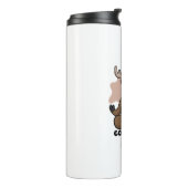 Gänse auf einem Elch Thermosbecher (Nach links gedreht)