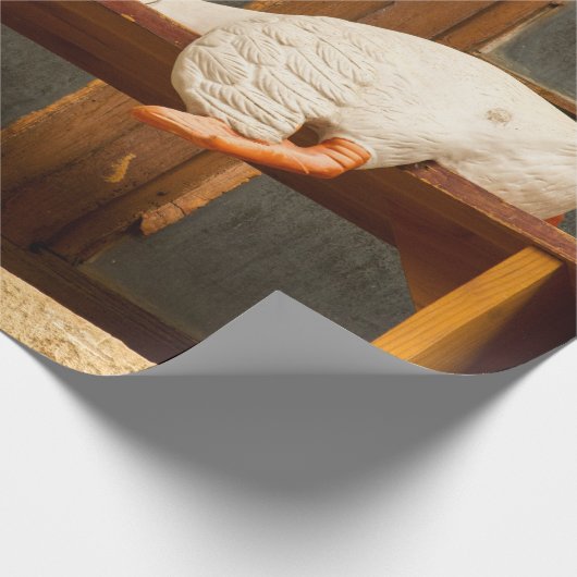 Gänse auf einer Bank Geschenkpapier (Ecke)